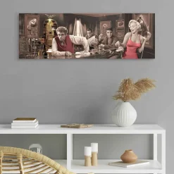 Overig Schilderij Java Dreams - 90x30 cm - Bruin - Hout
