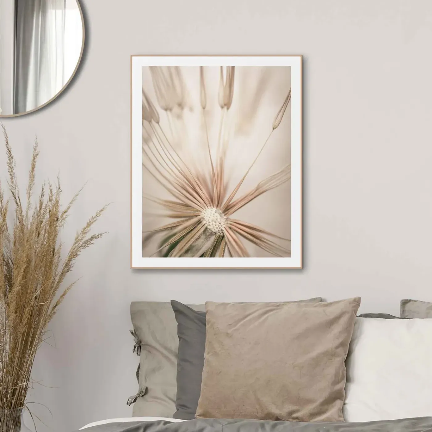 Overig Schilderij Paardenbloem - 40x50 cm - Zand - Hout
