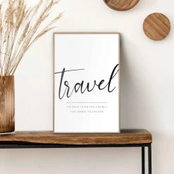 Schilderij Reizen - 20x30 cm - Zwart-Wit - Hout