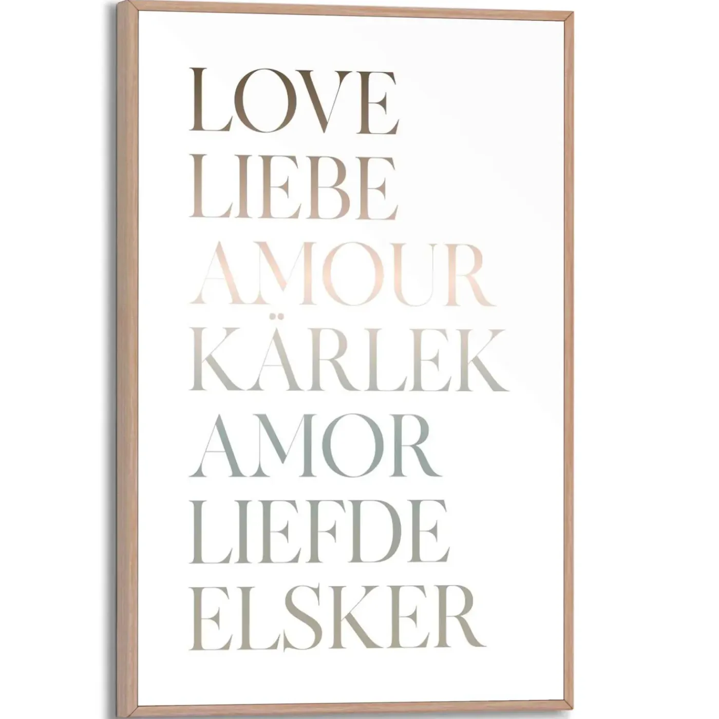 Overig Schilderij Slim Frame Liefde - MDF - Zwart-Wit - 20x30cm