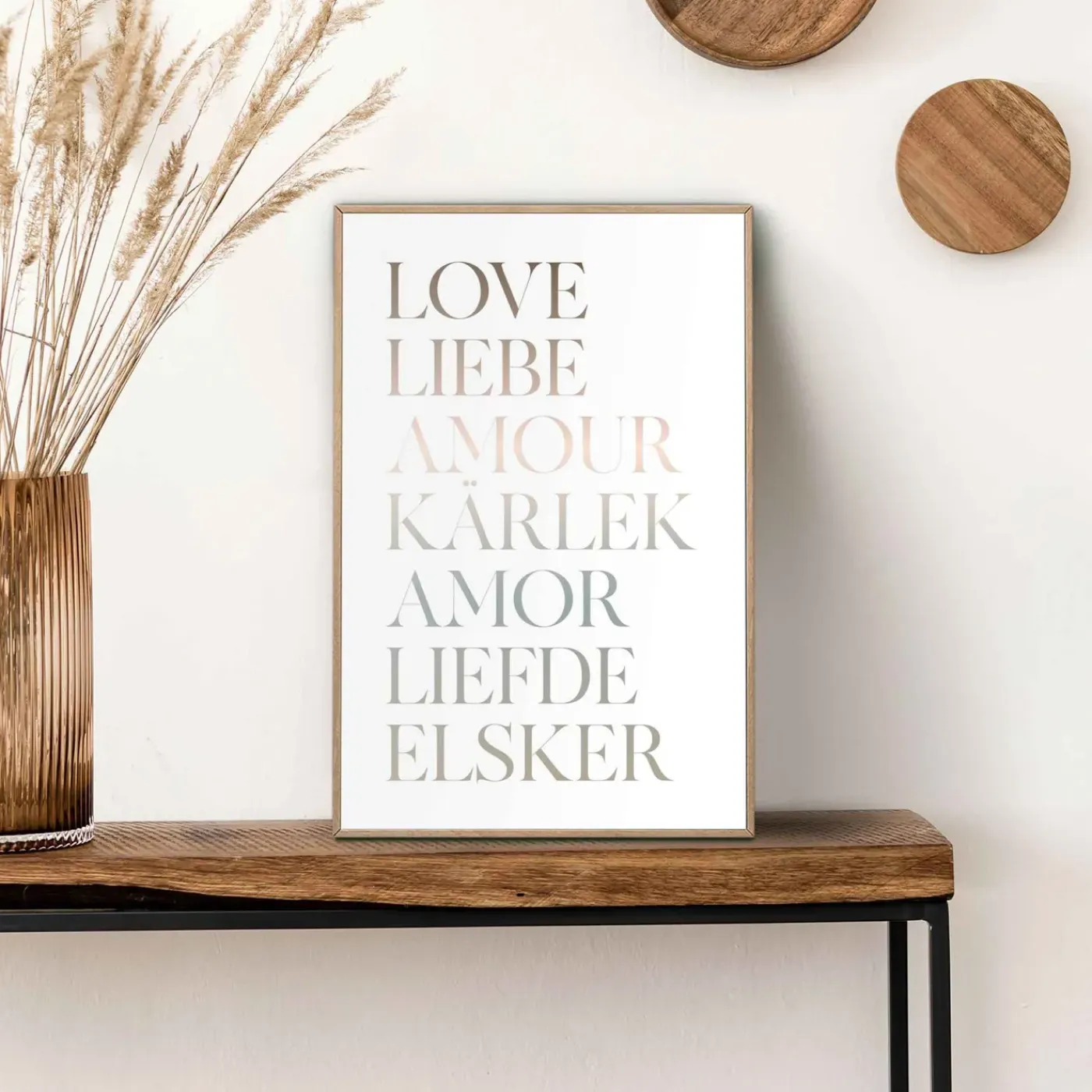 Overig Schilderij Slim Frame Liefde - MDF - Zwart-Wit - 20x30cm
