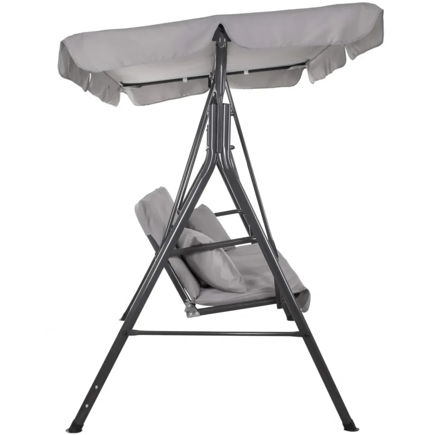 Springos Schommelbank | Luna-schommel | 3-zits | Verstelbare Luifel | 170 X 110 X 150 Cm | Grijs