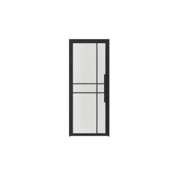 Schulte Complete Glazen Binnendeur Met Kozijn - 90x215cm - Transparant - Mat Zwart - Links