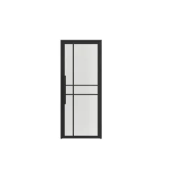 Schulte Complete Glazen Binnendeur Met Kozijn - 90x201cm - Transparant - Mat Zwart - Rechts