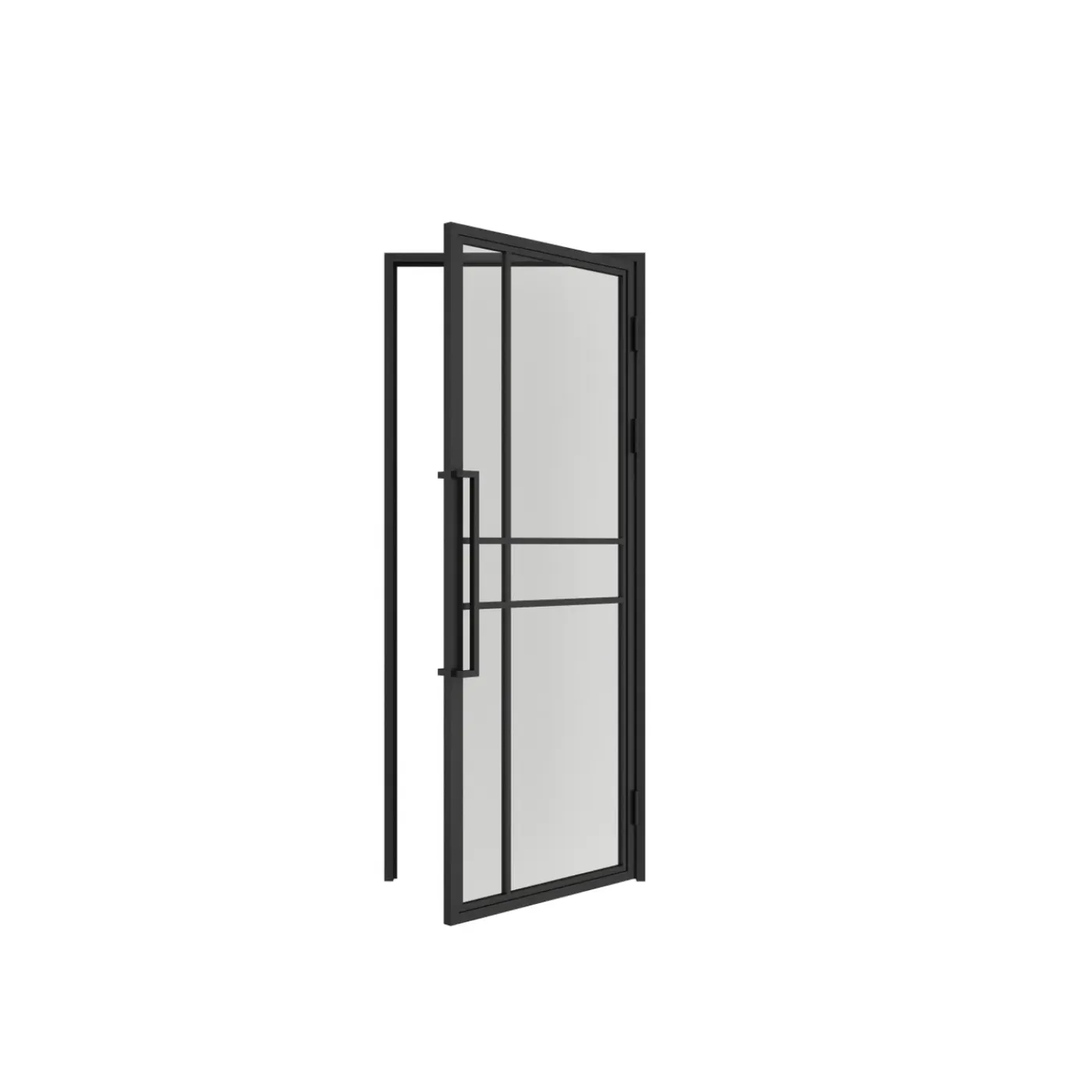 Schulte Complete Glazen Binnendeur Met Kozijn - 90x201cm - Transparant - Mat Zwart - Rechts