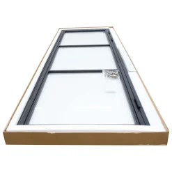 Schulte Complete Glazen Binnendeur 77x201-atelier- Mat Zwart - Helder - 3 Vakken- Scharnieren Links