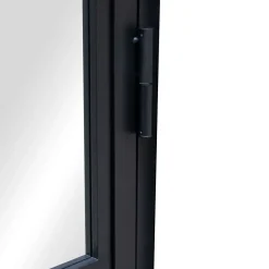 Schulte Complete Glazen Binnendeur 77x201-atelier- Mat Zwart - Helder - 3 Vakken- Scharnieren Links