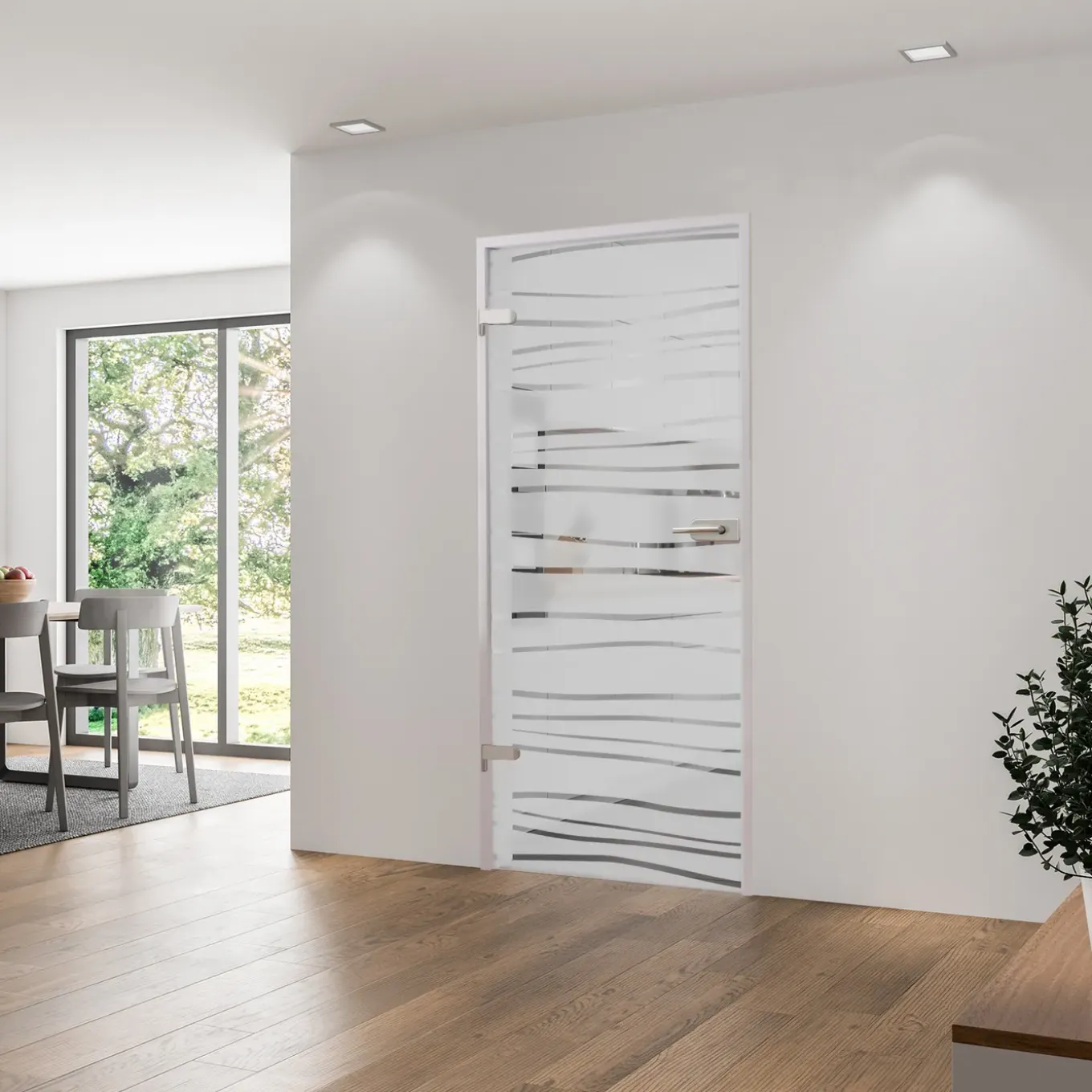 Schulte Complete Glazen Draaideur - 83 X197 - Mistral Decor - Chroom - Zonder kozijn - Omkeerbaar
