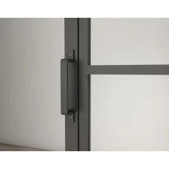 Schulte complete glazen schuifdeur - 90x215 cm - antraciet - Loftstyle - zwart -double softclose