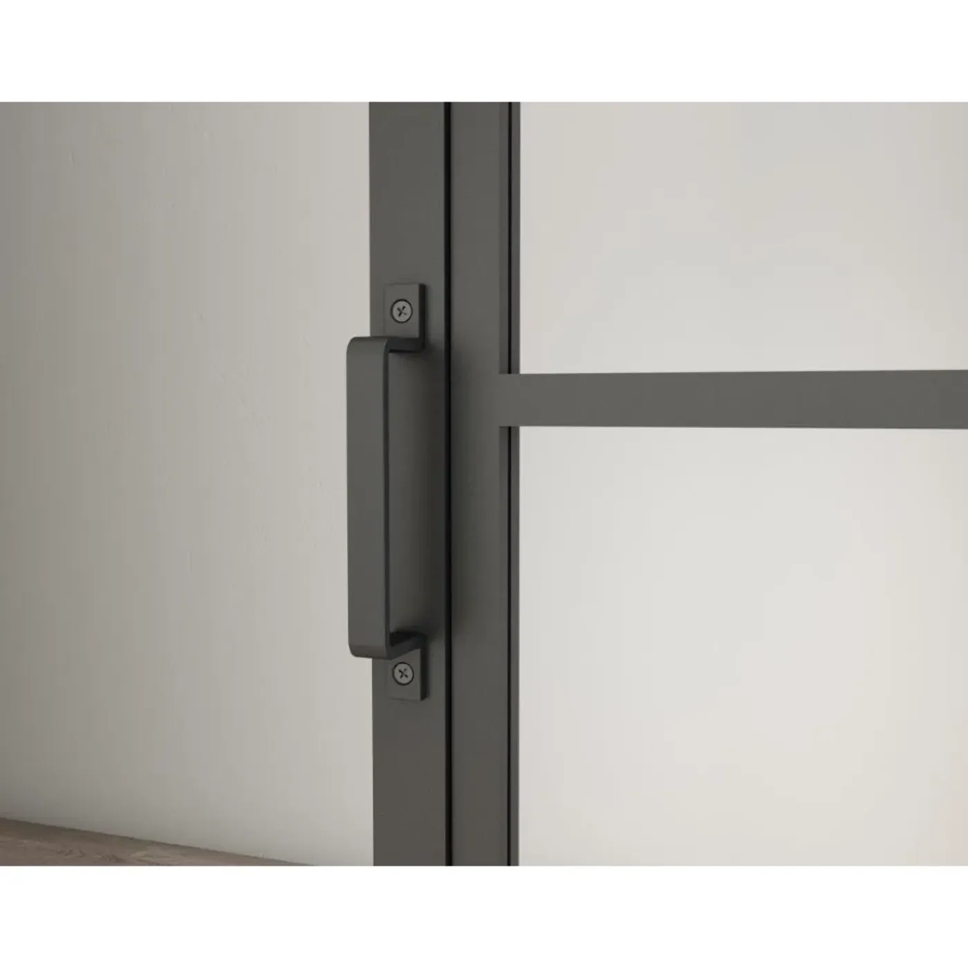 Schulte complete glazen schuifdeur - 90x215 cm - antraciet - Loftstyle - zwart -double softclose