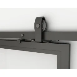 Schulte complete glazen schuifdeur - 90x215 cm - antraciet - Loftstyle - zwart -double softclose