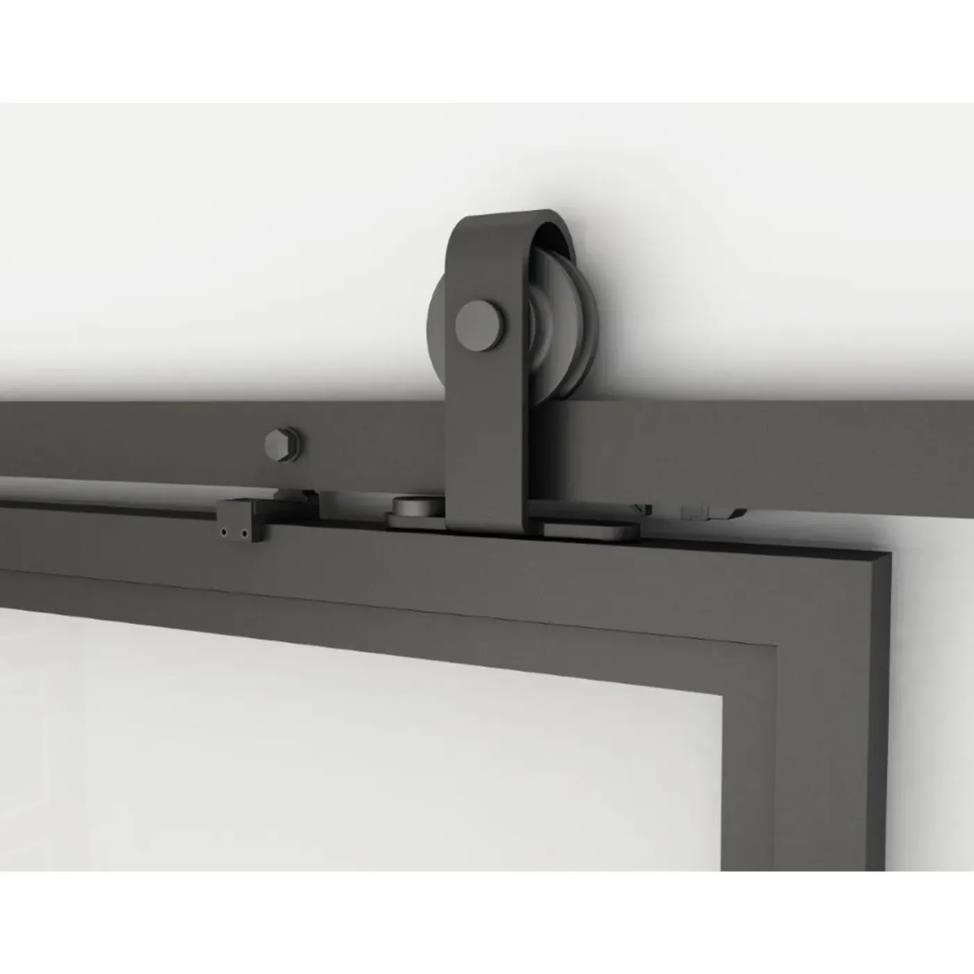 Schulte complete glazen schuifdeur - 90x215 cm - antraciet - Loftstyle - zwart -double softclose
