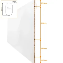 Schulte complete schuifdeur - 88x203 - hout wit -zwarte stanggreep-noir -doubele softclose