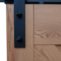 Schulte complete schuifdeur - hout - 90x215 - dekor eiken - bevestiging zwart -eenvoudige montage