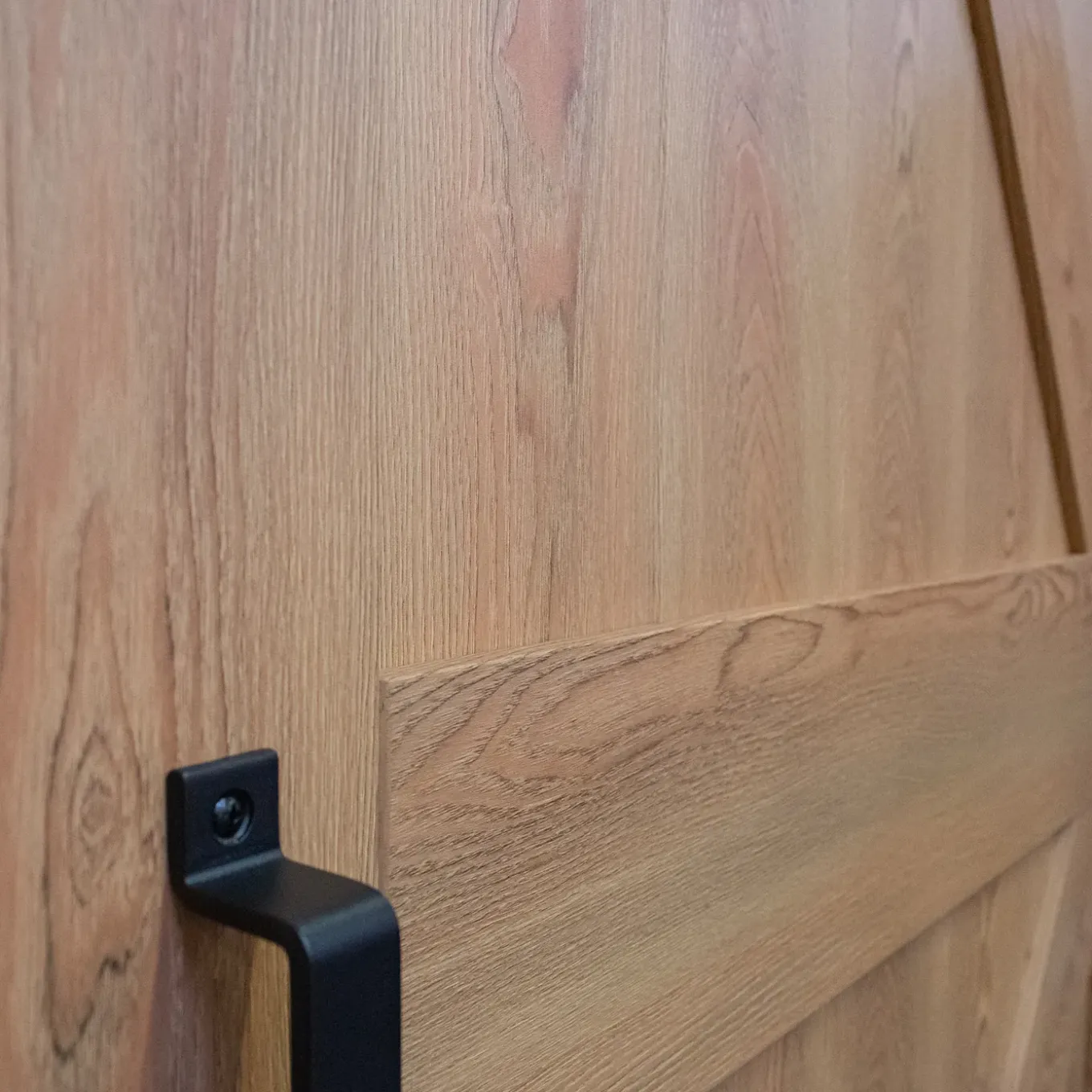 Schulte complete schuifdeur - hout - 90x215 - dekor eiken - bevestiging zwart -eenvoudige montage