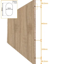 Schulte complete schuifdeur binnendeur hout - 88x203 cm - eiken decor - vierkant handvat alu