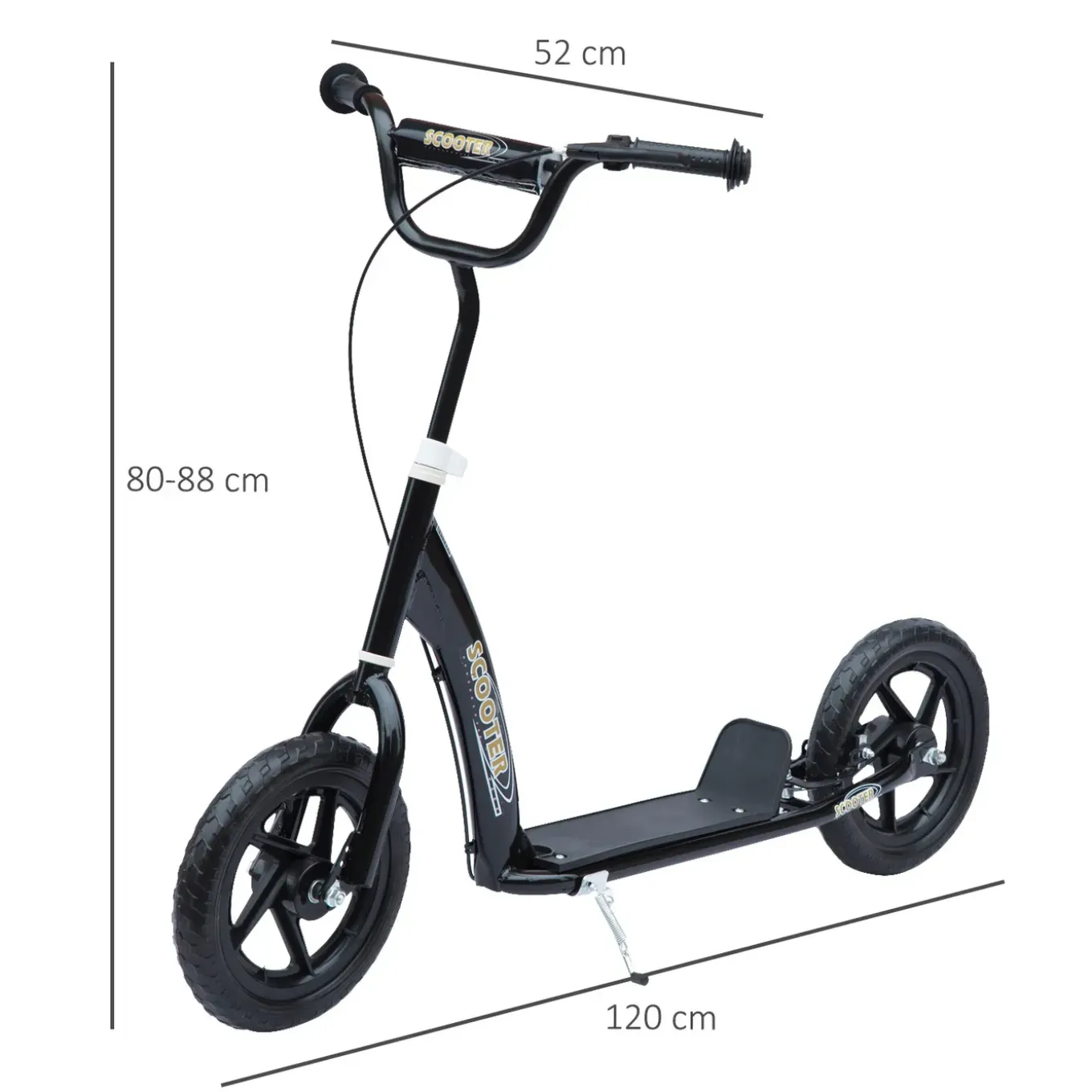 Scooter Step Hoogteverstelbaar 12 Inch - Zwart