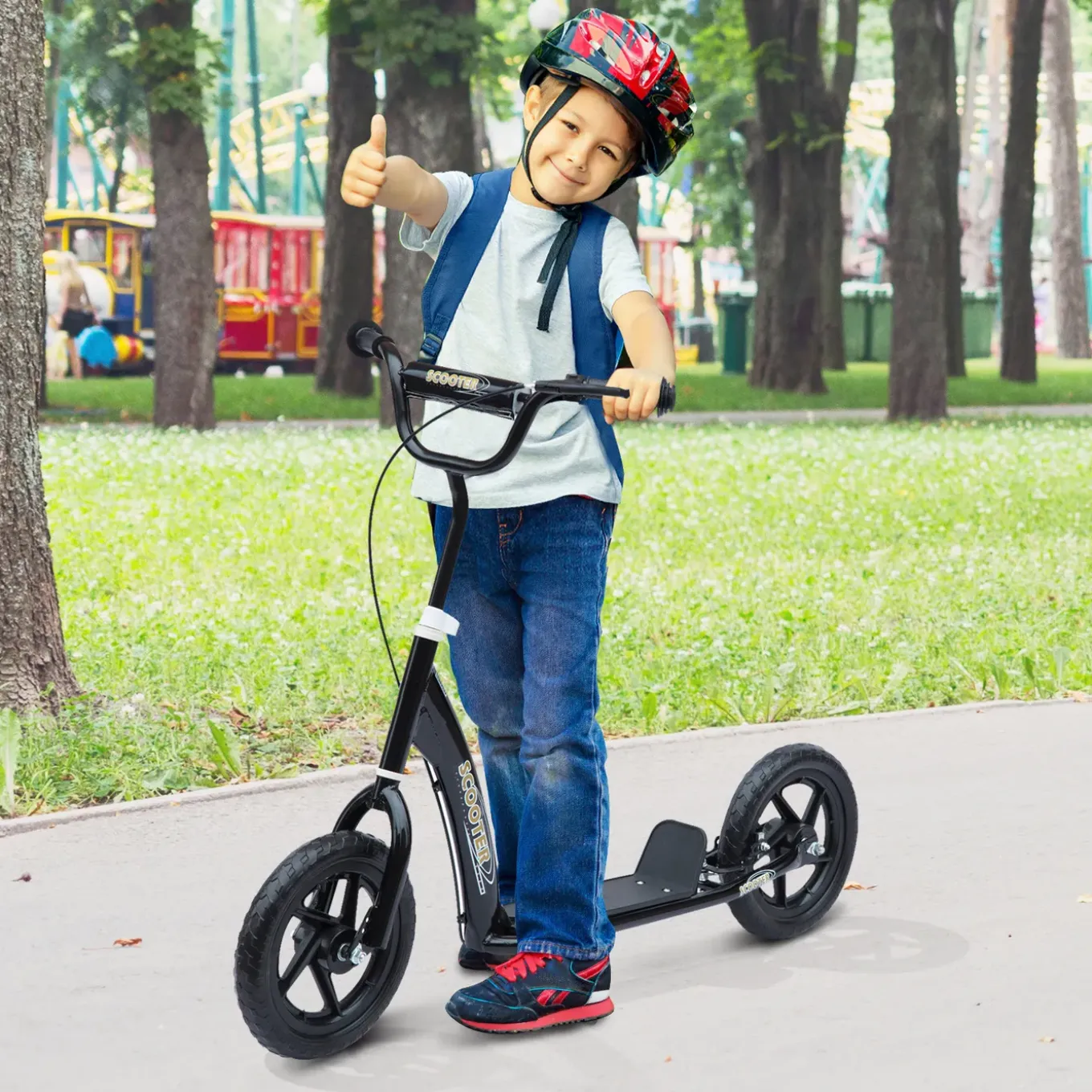 Scooter Step Hoogteverstelbaar 12 Inch - Zwart