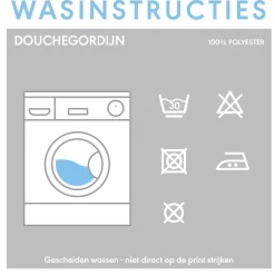 Sealskin douchegordijn Flow 180x200cm polyester zwart/ wit