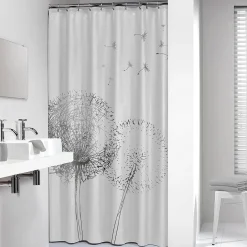 Sealskin douchegordijn Flow 180x200cm polyester zwart/ wit