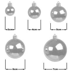 4seasonz Kerstballen Set 130 Kunststof - Ballen, Piek En Snoer - Zilver/blauw