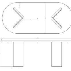 SELSEY - Eettafel - Ovo - Wisconsin Walnoot - Ovaal - 204x90x75 Cm