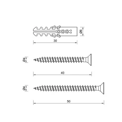 Sencys bevestigingskit voor verlichtingsarmaturen S002 5pcs