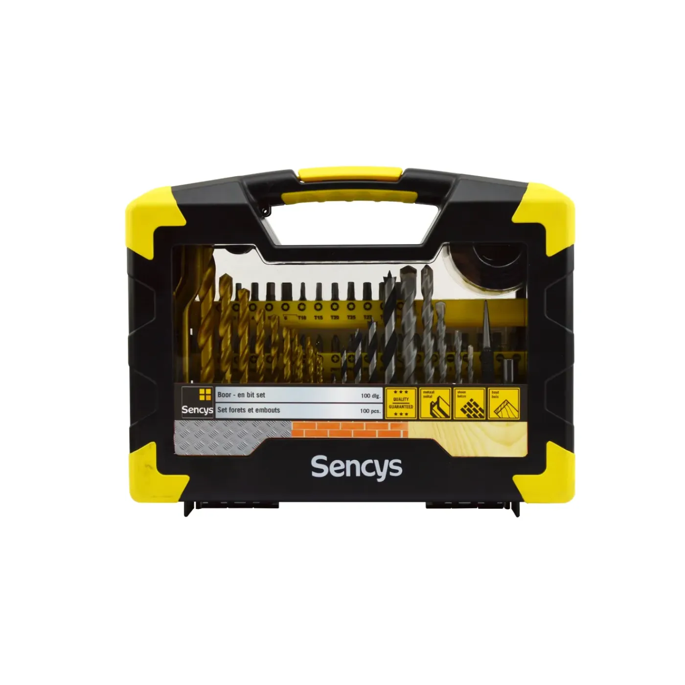 Sencys Boor- en bitset - Voor hout/metaal/kunststof/metselwerk - 100-delig