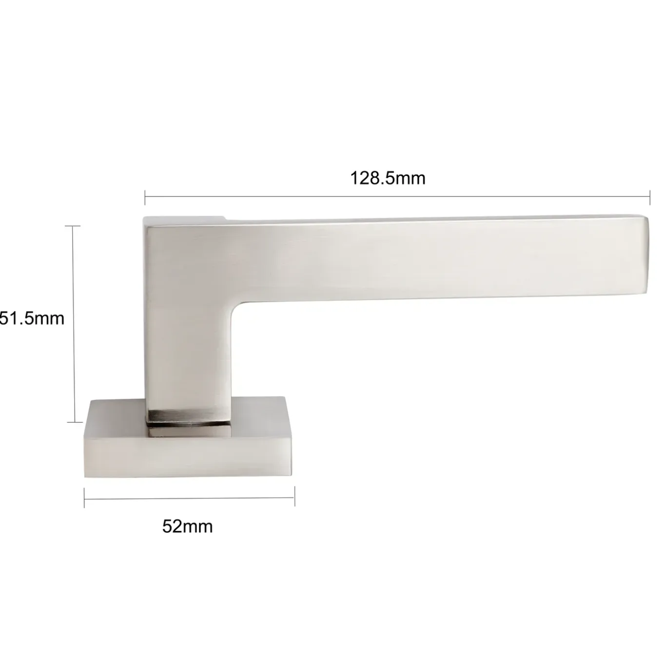 Sencys Deurkruk op Rozet Berlin - Aluminium - RVS Look Satin - Sleutelgat - Vierkant Rozet - 128 mm