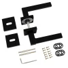 Sencys Deurkruk op Rozet Berlin - Aluminium - Zwart Gelakt - Sleutelgat - Vierkant Rozet - 128 mm
