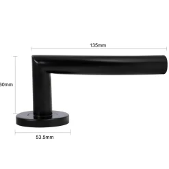 Sencys Deurkruk op Rozet Black Forest-II - RVS - Zwart Gelakt - Sleutelgat - 135 mm