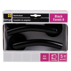 Sencys Deurkruk op Rozet Black Forest-II - RVS - Zwart Gelakt - Sleutelgat - 135 mm