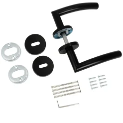 Sencys Deurkruk op Rozet Black Forest-II - RVS - Zwart Gelakt - Sleutelgat - 135 mm