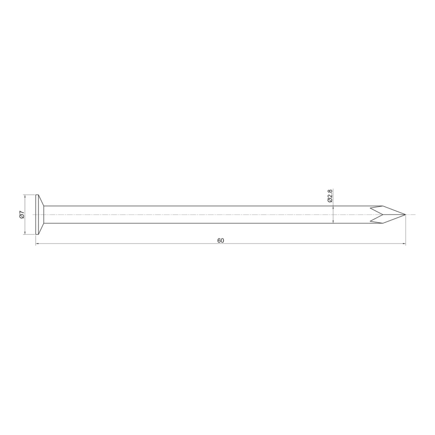 Sencys Draadnagels met platte kop Gegalvaniseerd 2,8x60mm - 30 stuks