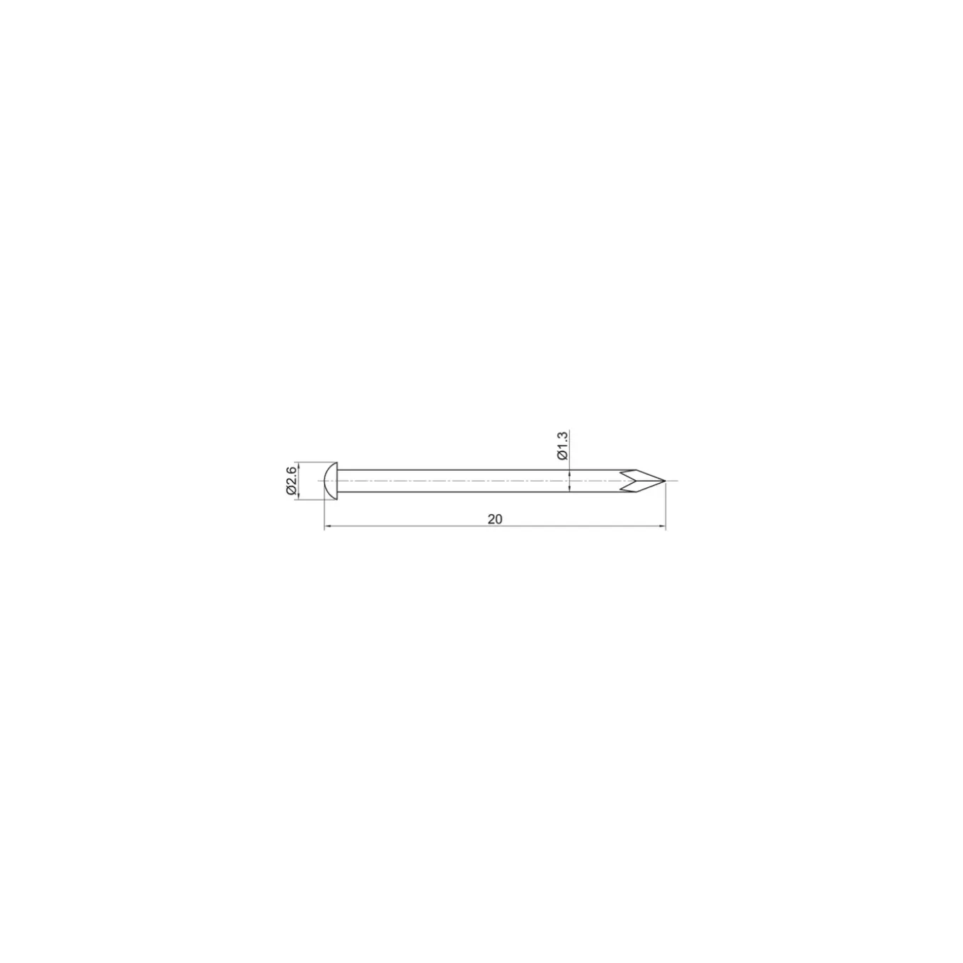 Sencys Draadnagels met ronde kop Messing 1,3x20mm - 350 stuks