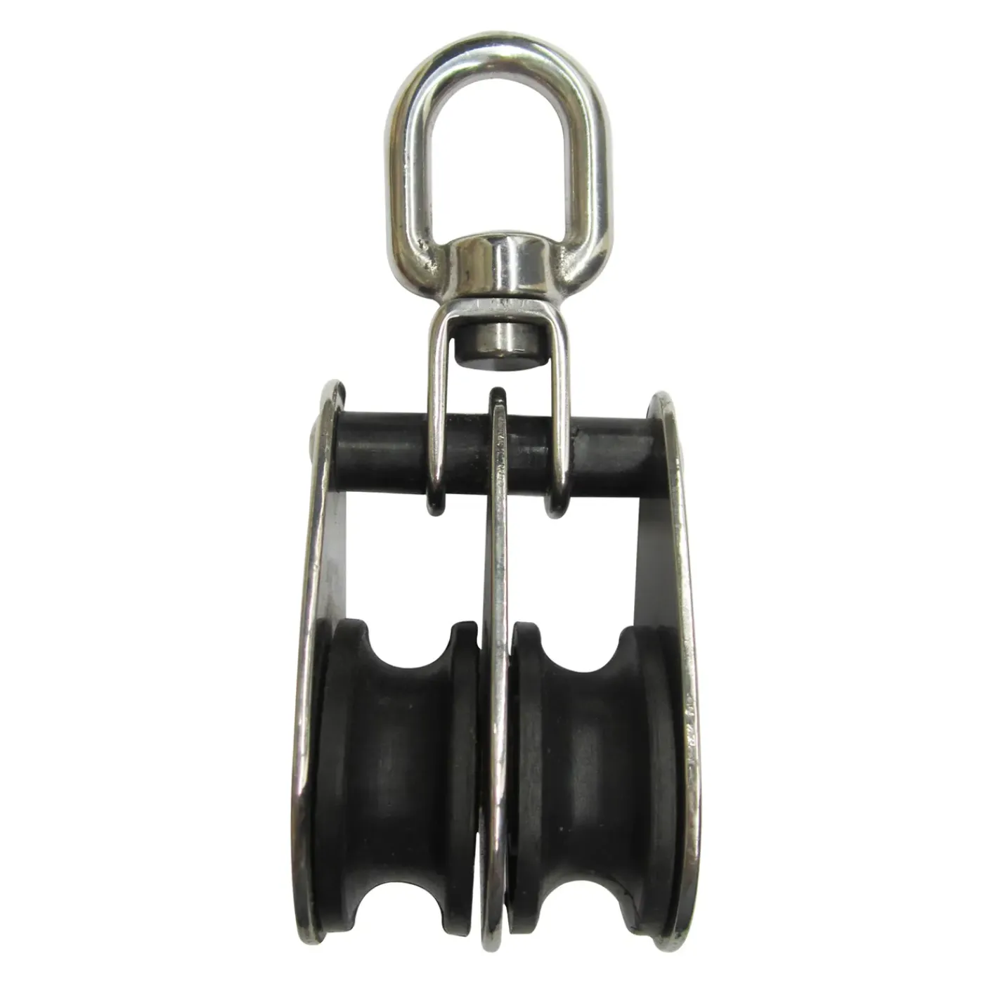 Sencys Dubbele draaibare katrol met oog – RVS – 10mm