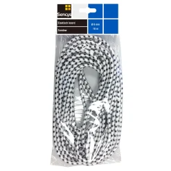 Sencys Elastisch touw - Elastisch koord - Schokabsorberend - 8mm x 10m - Zwart-wit