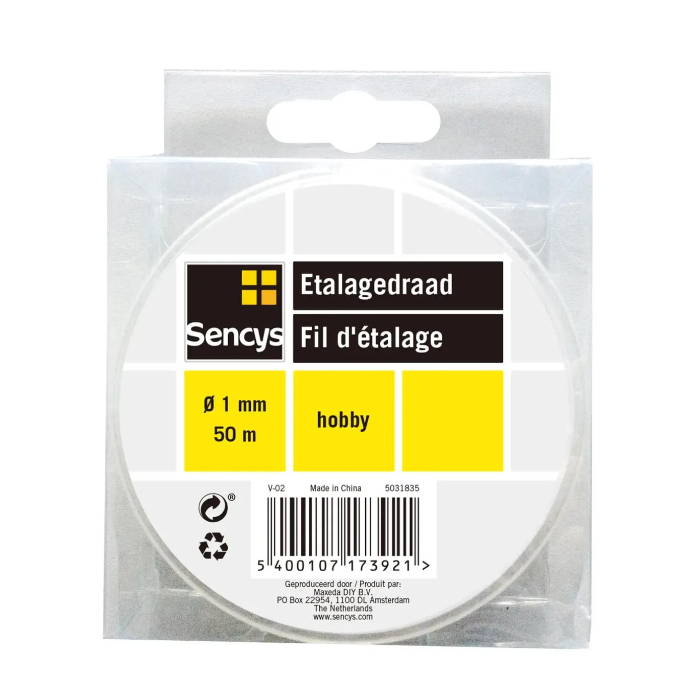 Sencys etalagedraad transparant Ø1mm 50m