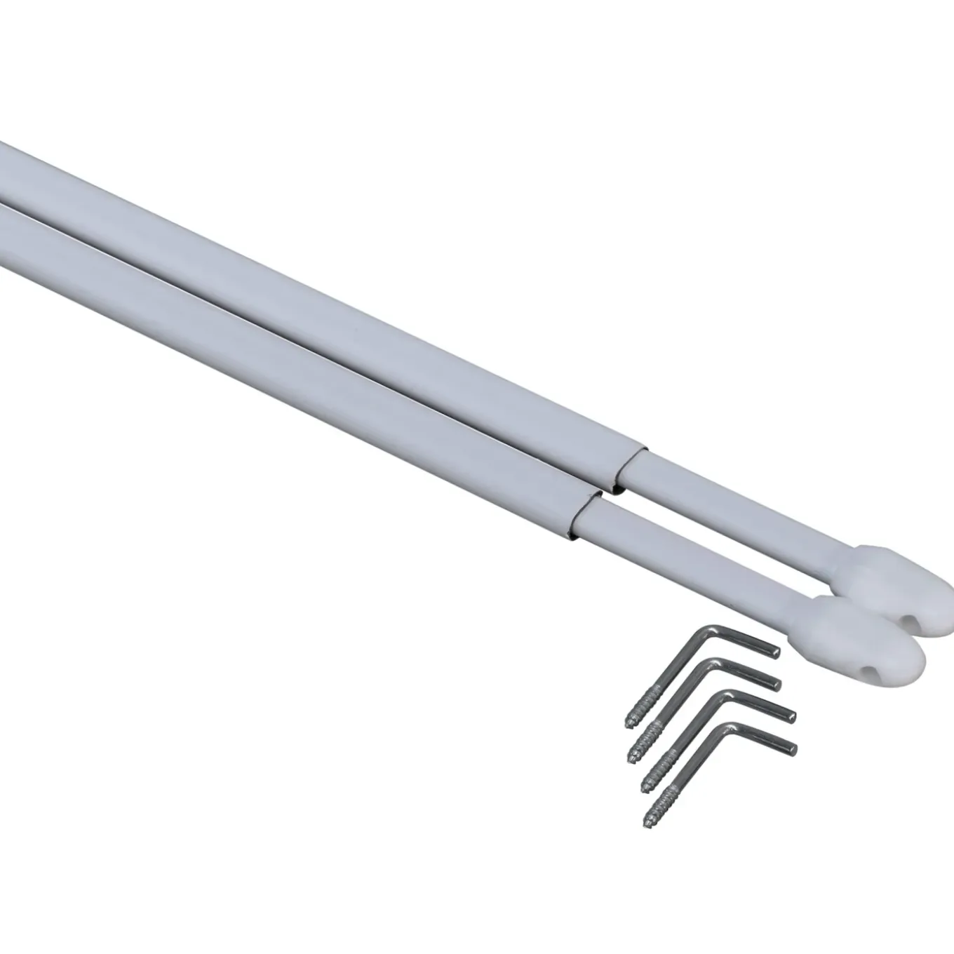 Sencys - Gordijnroede - Ovaal - Wit - 80-120cm - 2 Stuks