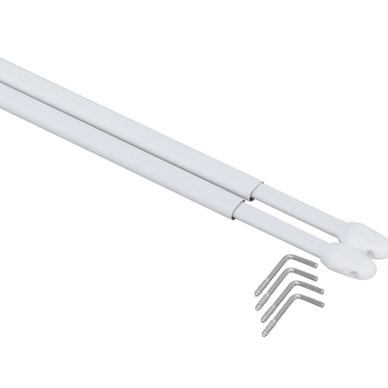 Sencys - Gordijnroede - Ovaal - Wit - 80-120cm - 2 Stuks