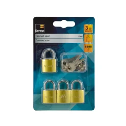 Sencys Hangslotenset met sleutel - Staal voor koffer - Behuizing 20mm - Set van 4 stuks