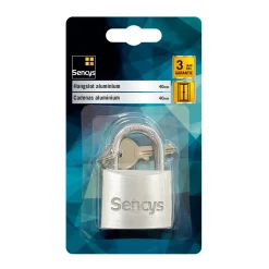 Sencys Hangslot met sleutel - Aluminium voor kluisje en poort - Behuizing 40mm