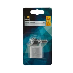 Sencys Hangslot met sleutel - Aluminium voor koffer en kluisje - Behuizing 30mm