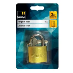Sencys Hangslot met sleutel 40mm - Gehard staal, hoge veiligheid voor poort - Behuizing 40mm