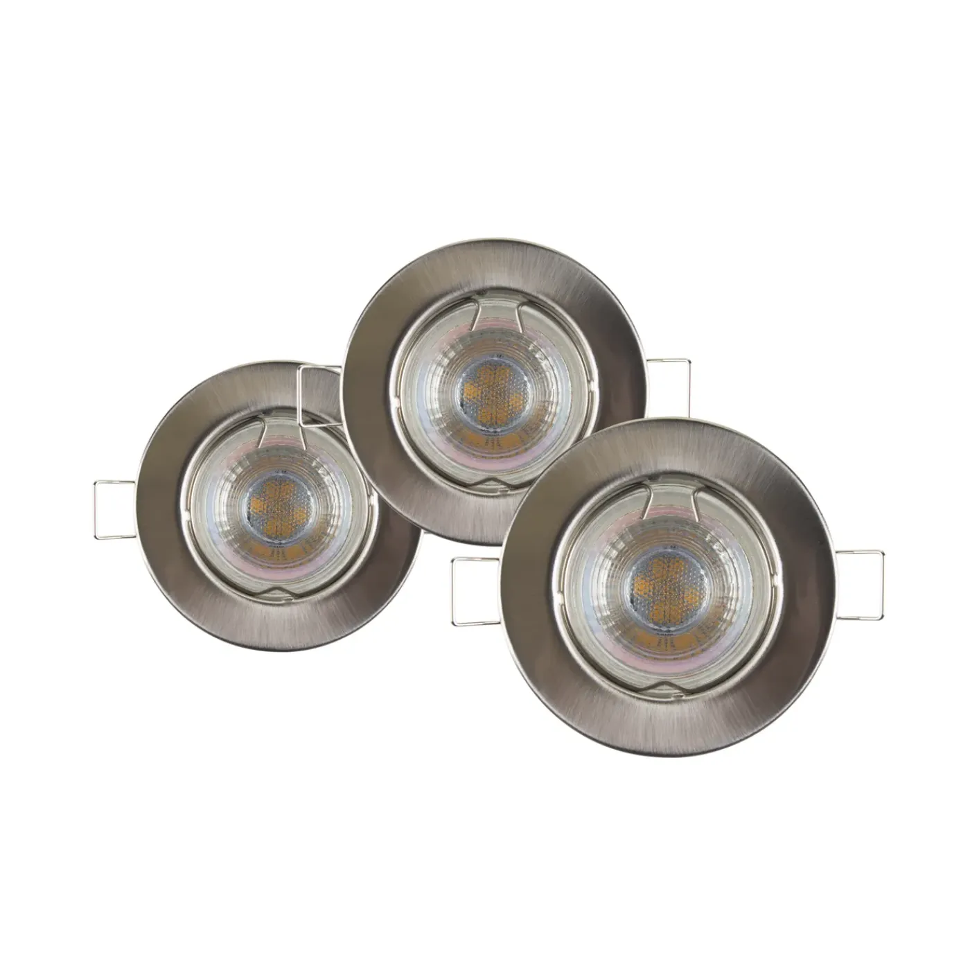 Sencys inbouwspot mat staal GU10 4,3W 3 stuks