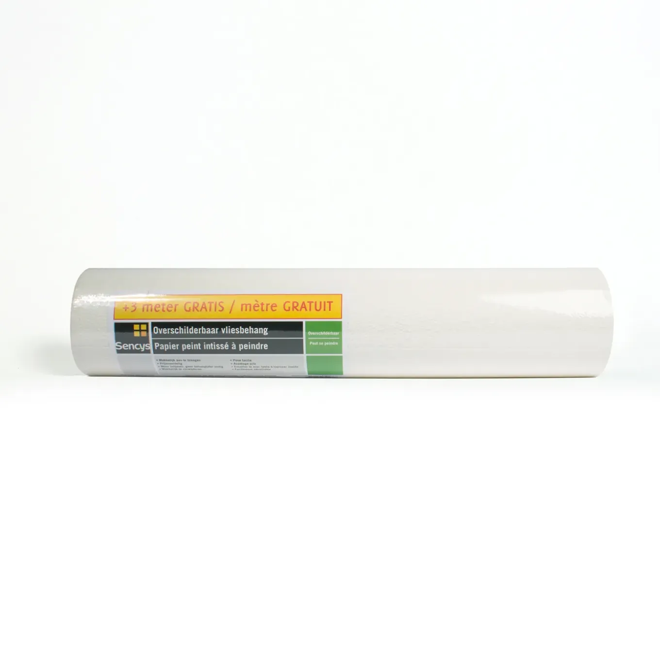 Sencys Overschilderbaar Vliesbehang 10m + 3m Gratis - Wit - 13,00m x 52cm