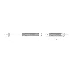 Sencys patentbout M4x45mm per 2 r.v.s.