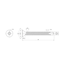 Sencys Plaatschroef Zelfborende Schroef Gegalvaniseerd Vlakke Kop - 4,2x38mm - 30 stuks