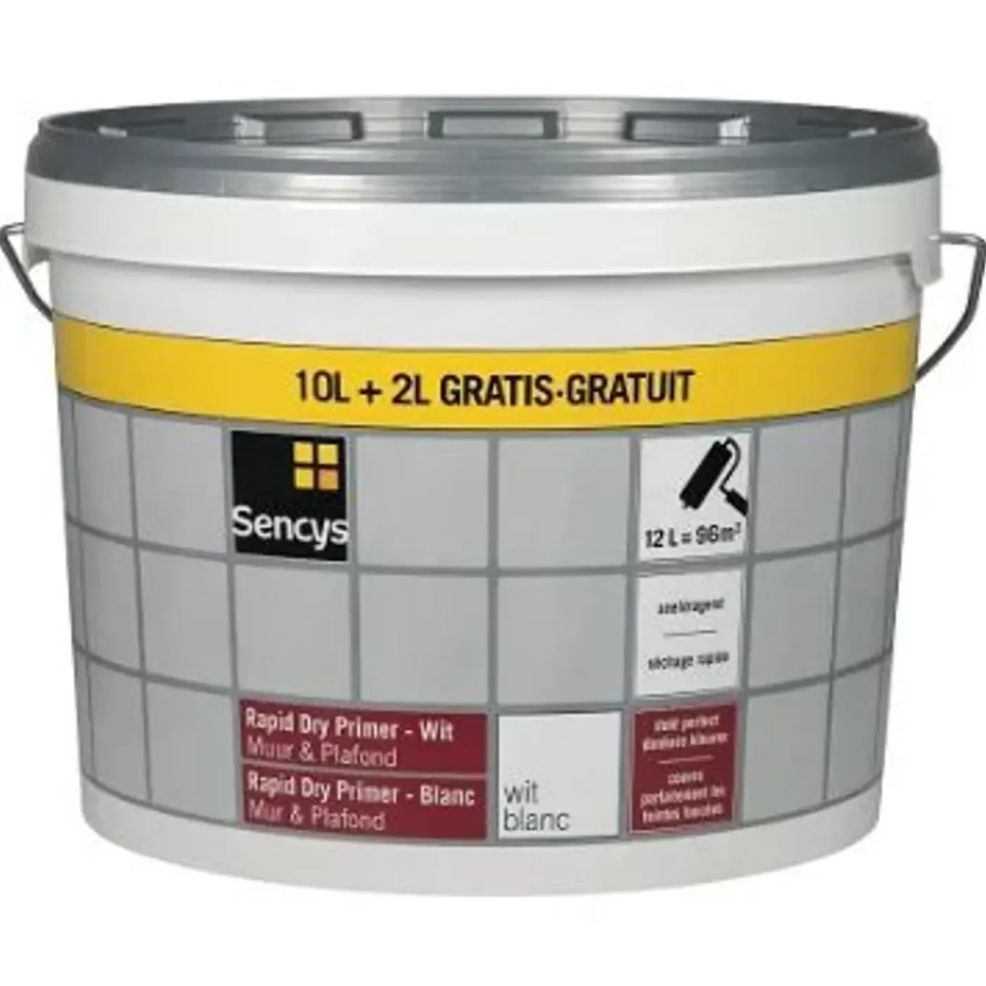 Sencys Rapid Dry Primer - Muur en Plafond - Wit - 12L
