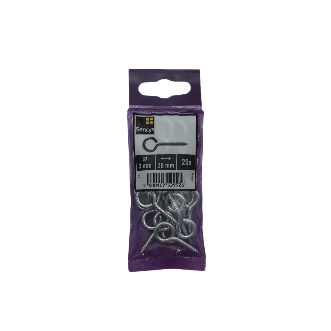 Sencys schroefoog 3x20mm gegalvaniseerd per 20